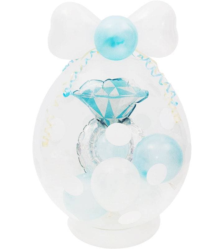 ウェディングリングのライトブルーラッピングバルーン【結婚式】