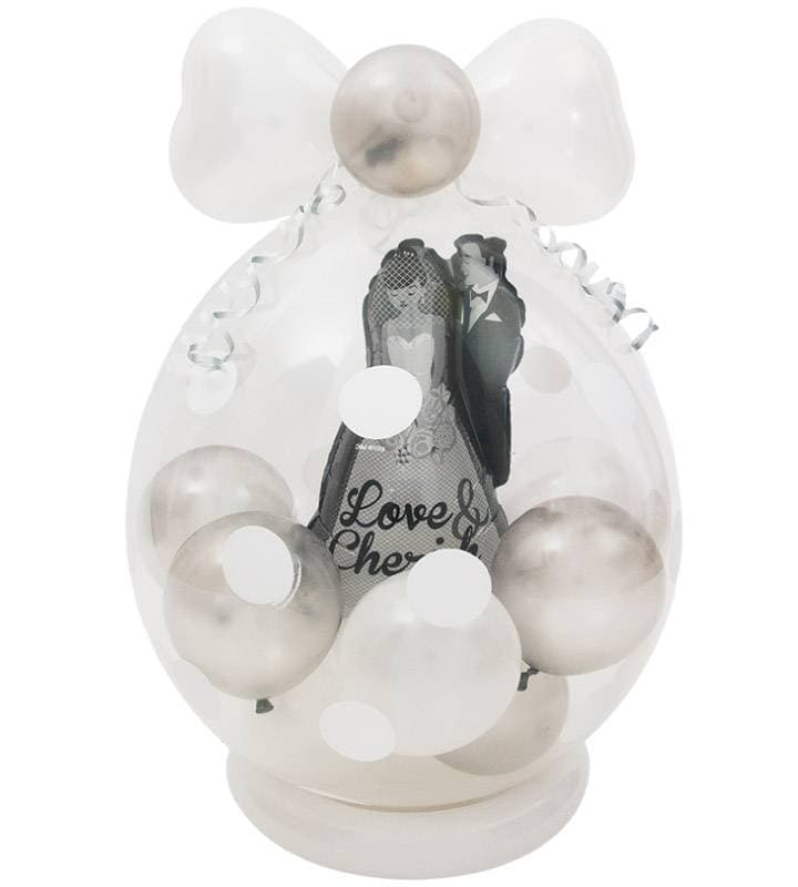 ウェディングカップルのシルバーラッピングバルーン【結婚式】