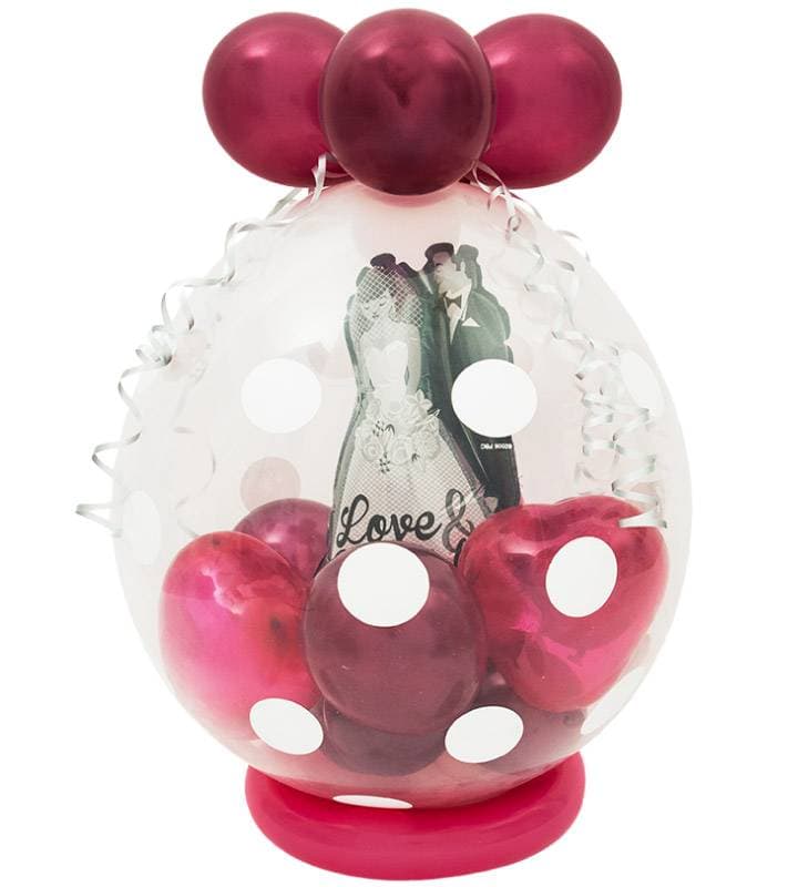 ウェディングカップルのバーガンディーラッピングバルーン【結婚式】