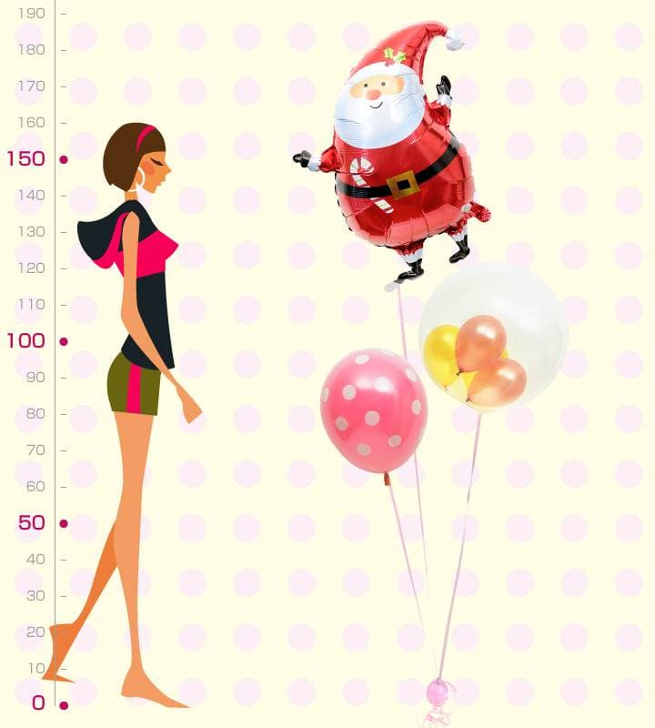 サンタクロースとピンク＆ゴールドのぷちバルーン、ピンクドット【クリスマス】 - g-xms-0002__01.jpg