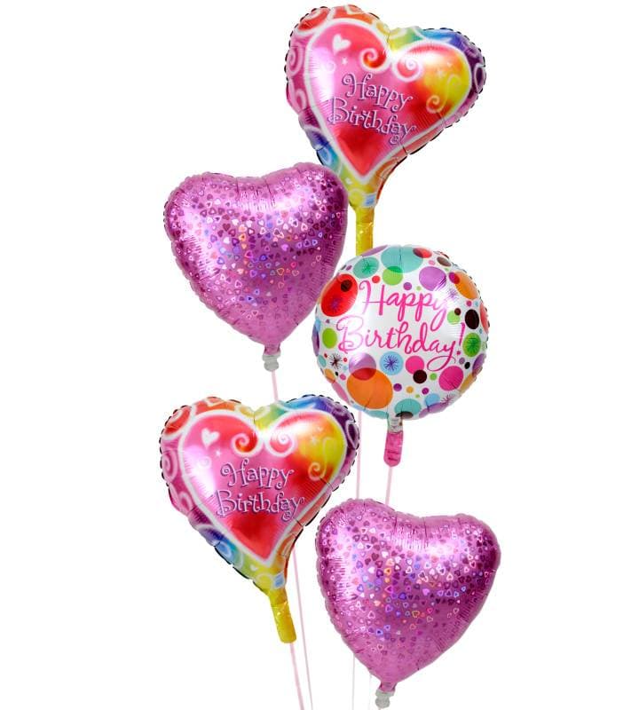 ピンクハートと華やかドットの5連バルーン誕生日ブーケ【誕生日】 - g-btd-0064.jpg