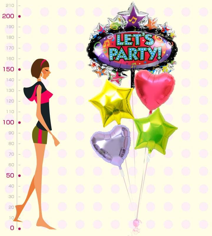 キラキラパーティなスター&ハート5連バルーン【誕生日】 - g-btd-0076__01.jpg
