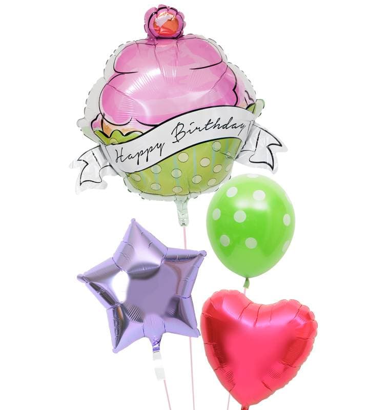 カップケーキとグリーンドット、ラベンダースター、レッドハート【誕生日】 - g-btd-0141.jpg