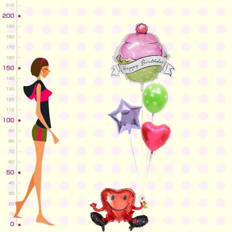 ハートくんが持つ、カップケーキとグリーンドット、ラベンダースター、レッドハート【誕生日】 - g-btd-0142__01.jpg