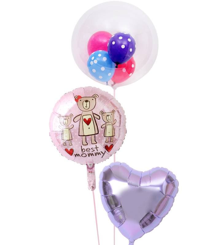 ローズ&パープル&ライトブルーのぷちドットとピンクのクマ、ラベンダーハート【母の日】 - g-mtr-0014.jpg